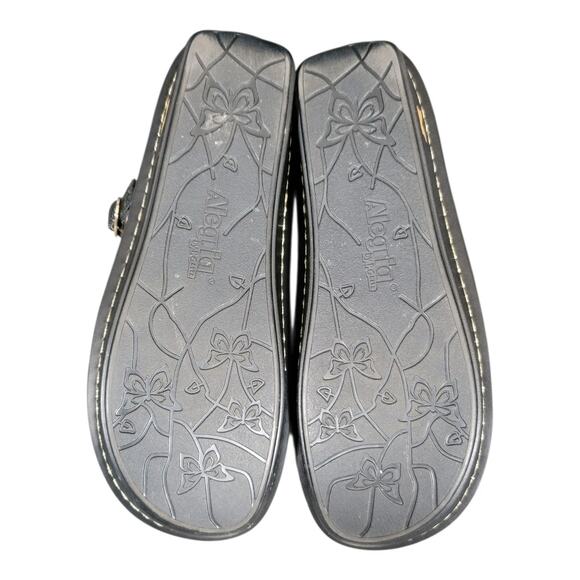 Alegria By PG Lite Tuscany Metallic Leopard Print Stripe Sandals Sz 41W EU/10 US - Picture 5 of 11